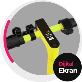 Resim Jibo JB-501Y Sarı Katlanabilir Farlı Elektrikli Scooter 