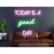 Resim Twins Led Today Is A Good Day Yazılı Neon Tabela Pembeyeşil Model:model:18173366 Pembe - Yeşil 