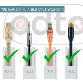 Resim CetKing 4 Metre (12X12MM) Kendinden Yapışkanlı Kablo Kanalı | 4m (10 Adet x 40CM) Kablo Gizleyici 