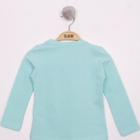 Resim Toontoy Kids Toontoy Kız Çocuk Göğsü Pul Nakışlı T-shirt Mint Yeşili 