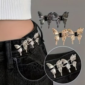 Resim 1 çift Kelebek Bel Düğmesi Çıkarılabilir Çivi ve Dikişsiz Bel Düğmesi Bel Kısaltma Aracı 