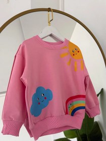 Resim Kız Çocuk Pembe Gökkuşağı Desenli Badi 