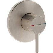 Resim VitrA Origin A4262134 Ankastre Lavabo Bataryası, Duvardan Kontrol, Sıva Üstü, Fırçalı Nikel 