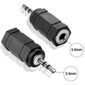 Resim 2.5mm Erkek - 3.5mm Dişi Konnektör Stereo Ses Adaptörü Dönüştürüc 