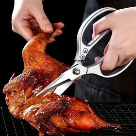 Resim 1 Paket Premium Ağır Hizmet Tipi Paslanmaz Çelik Mutfak Makası, Uçan Yapı, Kuş, Et, Balık, Kuş için Kolay Kesim için Sağ El Ergonomik Tasarım - Pişirme Tutkunları İçin İdeal, Gıda İle Temas Güvenli 