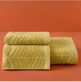 Resim Taç Butik Brüj Pamuk Banyo Havlusu Hardal 70x140 000000001500223899 Hardal 