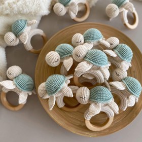 Resim Amigurumi Kaplumbağa Çıngırak - Mavi 