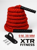 Resim XTR Fitness Crosfit Halatı 9 M 38 Mm Kırmızı Kılıflı 
