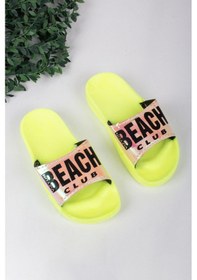 Resim Trendimizbir Kız Çocuk Beach Yazılı Terlik-5807-sarı Sarı 