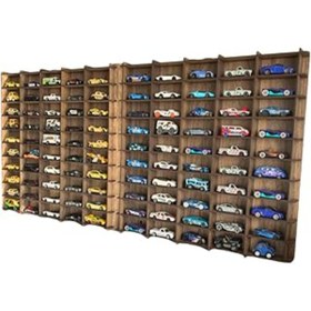 Resim Genel Markalar 1/64 Ölçek Oyuncak Hobi Koleksiyon 100 Araçlık Set Model Oyuncak Araba Rafı-Kahve 