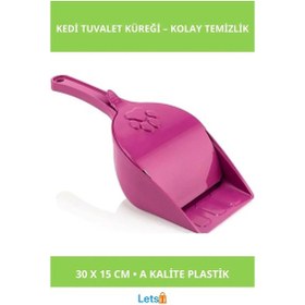 Resim Kapaklı Kedi Tuvalet Küreği Kolay Temizleme İçin A Kalite Plastik 30x15cm 