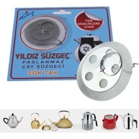 Resim SARVONA Çaydanlık Demlik Içi Paslanmaz Sök Tak Süzgeç 50’li 
