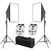 Resim Softbox 50X70CM Paraflaş 5 Duylu Sürekli Işık 2 Li Set 