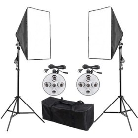 Resim Softbox 50X70CM Paraflaş 5 Duylu Sürekli Işık 2 Li Set 
