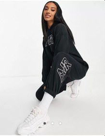 Resim Sportswear Air Fleece Oversize Siyah Kadın Eşofman Altı Bej 