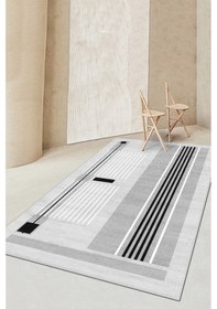 Resim West Home Makinede Yıkanabilir Kaymaz Taban Leke Tutmaz Gri Modern Salon Halısı Mutfak Halısı Ve Yolluk Wh602 Grey 
