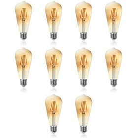 Resim 10lu Paket Edison 4w Armut Rustik Dekoratif Led Ampul gün Işığı 