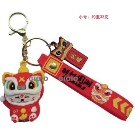 Resim Silver1 Ejderha Kedi Uyan Aslan Servet Kedi Sevimli Anahtarlık Kaplan Küçük Kolye Ejderha Bebek Karikatür Çanta Çekicilik Anahtarlık (Yurt Dışından) 