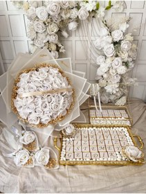 Resim MELİ TİCARET 141 Parçalı 4lü Söz Seti İsteme Seti Yüzük Kurdelesi & Anne Kız Kardeş Gülü Dahildir Büyük Nişan Set 