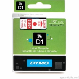 Resim Dymo D1 Beyaz/Kırmızı Yedek Şerit 12Mm X 7Mt 45015 