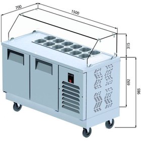 Resim Galleyz Krep & Sandviç Buzdolabı - 2 Kapılı - 150x70x133 Cm 