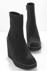 Resim Bambi Siyah Süet Kadın Bot & Bootie K02226100802 