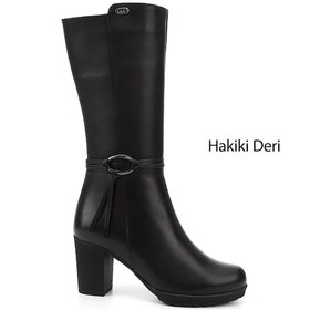 Resim Gönderi(R) Gönderi R Kadın Siyah Fermuarlı Kalın Topuklu Hakiki Deri Çizme Gkzc13447581 Siyah 