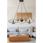 Resim Taşcan Aydınlatma Malo 3 Lü Siyah Eskitme Bal Camlı Çocuk Odası Kolidor Mutfak Yatak Odası Salon Avize 