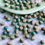 Resim 100 adet 6mm El Yapımı Boncuk - Dayanıklı ve Şık Retro Takı Aksesuarları, DIY El Yapımı Takı Malzeme Kiti, Yaratıcı El Alet Kombinasyonu 