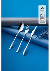 Resim Emsan Bello 18 Parça 6 Kişilik Çatal Kaşık Bıçak Seti Gümüş 