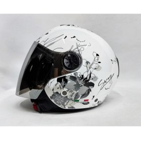 Resim Sway 715 Yarım Kask Iris Gri Beyaz Renk Aynalı Renkli Vizör 