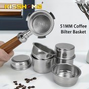 Resim 1 adet Kahve Filtre Sepeti Espresso 51mm Basınçsız Filtre Kupası Paslanmaz Çelik Deloinghi Portafiltre için 1 Bardak 2 Bardak 4 Bardak Kör Filtre Kahve Makinesi Aksesuarları Barista Araçları 