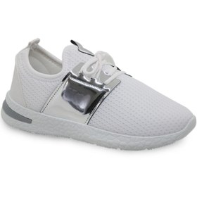 Resim Modamela Kadın Beyaz Anorak Spor Ayakkabı K098 