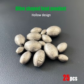 Resim 25 adet Zeytin Şekilli Kurşun Ağırlıkları - Boş Tasarım, Hızlı Batan Olta Ağırlıkları, Dış Mekan Olta Aksesuarları İçin İdeal, Olta Aksesuarları|Zeytin Şekilli Ağırlıklar|Boş Kurşun Ağırlıklar, Olta Malzemeleri 