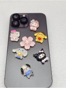Resim Meyra Accessories sanrio figürlü 3D sticker 7'li sticker telefon süsü yapışkanlı süsler oyuncak peluş 