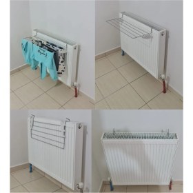 Resim Beyaz 60 cm 5 Telli Kaloriferli Çamaşır Kurutmalık, Pratik ve Şık Kullanım. 