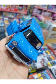 Resim OYUNCAKSAHİLİ Ford Mark 1 Transit 1969 Tarz Minibüs Nostalji Metal Kapı Acılır ışık Ses Koleksiyon Model Mavi 