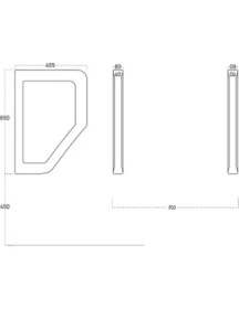 Resim Lucco Loop 45 cm Pisuvar Ara Bölme Beyaz 
