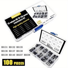 Resim 100 adet to-126 Güç Transistörü Kiti - Elektronik Projeler için BD131'den BD238'e Modeller Dahil 