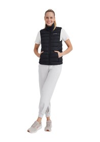 Resim Skechers Kadın Siyah Yelek W Outerwear Padded Vest S231239-001 Siyah 