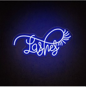 Resim Twins Led Lashes Yazılı Ve Şekilli Yazılı Neon Tabela Mavi Model:model:24523366 Mavi 