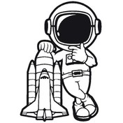 Resim Astronot Temalı Oto-motor-laptop-duvar-dekor 30 X 45 Cm 