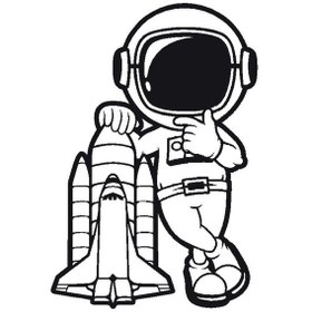Resim Astronot Temalı Oto-motor-laptop-duvar-dekor 30 X 45 Cm 