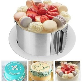 Resim Paslanmaz Çelik Yuvarlak Ayarlanabilir Kek Kalıbı - Pandispanya Pasta Kalıbı - Ayarlı Çember Çelik G Diğer 