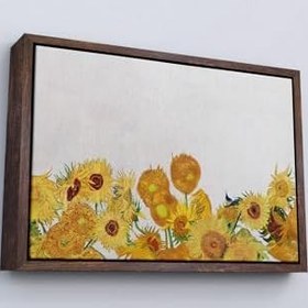 Resim Ahşap Çerçeveli Vincent Van Gogh Ayçiçekleri Tablo Siyah 55 x 75 cm, TTÇ.KNV7149FRM 