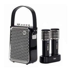 Resim Divoom SongBird-HQ Siyah Çift Karaoke Mikrofonlu Bluetooth Hoparlör 