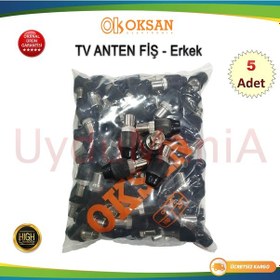 Resim Oksan Tv Anten Fiş Erkek 5 Adet 