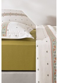 Resim Puffy Lotus Çift Kişilik Pike Takımı - Bej 