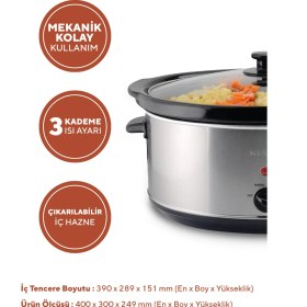 Resim 320W Elektrikli Güveç Siyah Hsc-02, Dayanıklı ve Şık Tasarım. 