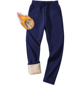 Resim Ghassy Co. Erkek Ultra Termal Kışlık Sherpa Astarlı Aktif Koşu Normal Paça Jogger Eşofman Altı Lacivert 